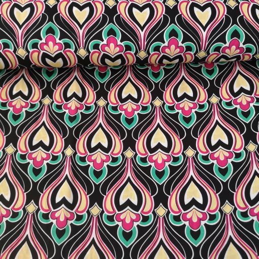 Ters Lale Viskon Kumaş Siyah
