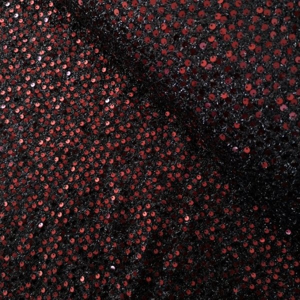 Bordo Sakallı Payet Kumaş