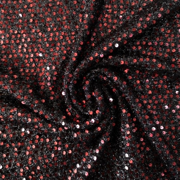 Bordo Sakallı Payet Kumaş