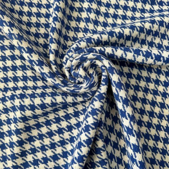 Mavi Beyaz Kazayağı Kumaş