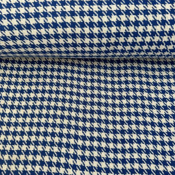 Mavi Beyaz Kazayağı Kumaş