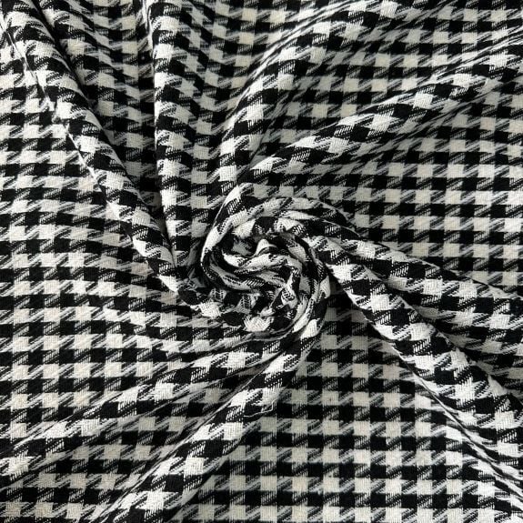 Siyah Kazayağı Şanel Kumaş