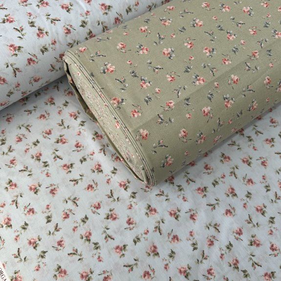 Noktalı Çiçekler Poplin Kumaş