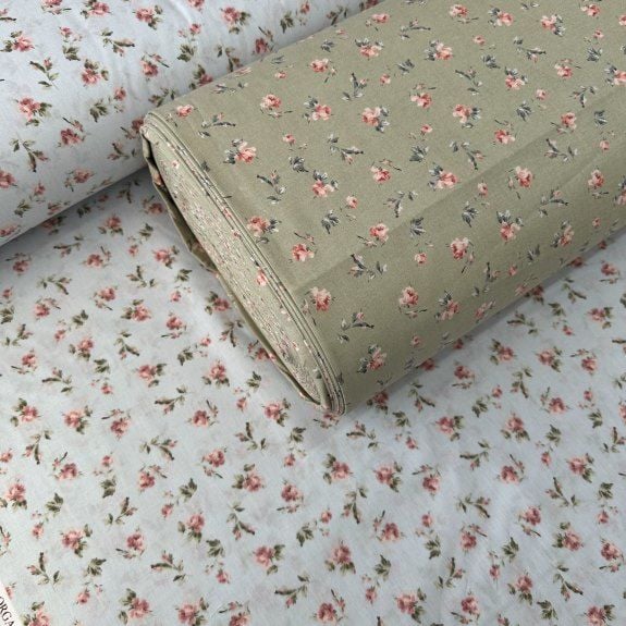 Noktalı Çiçekler Poplin Kumaş