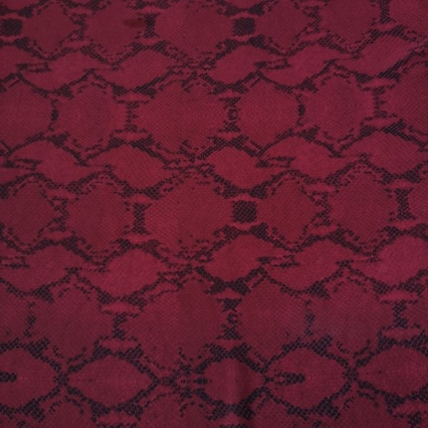 Bordo Yılan Desenli Şifon