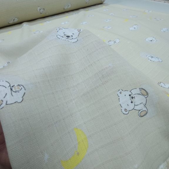 Bej Uyuyan Ayıcık Müslin Bezi