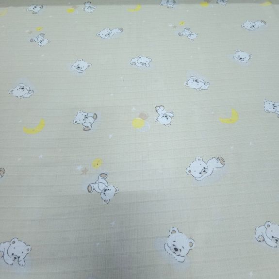 Bej Uyuyan Ayıcık Müslin Bezi