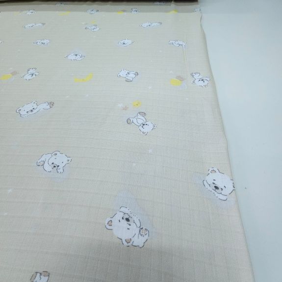 Bej Uyuyan Ayıcık Müslin Bezi