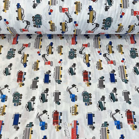 Minik Araçlar Poplin Kumaş