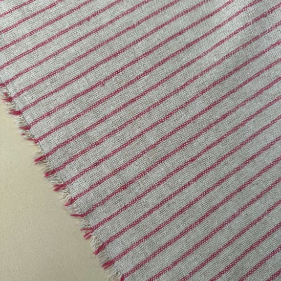 Çizgili Keten Kumaşlar Pembe