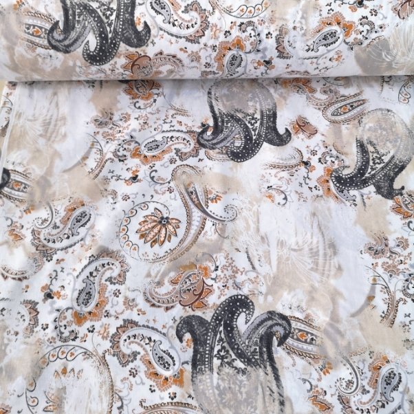 Füme Şal Desen Poplin Kumaş