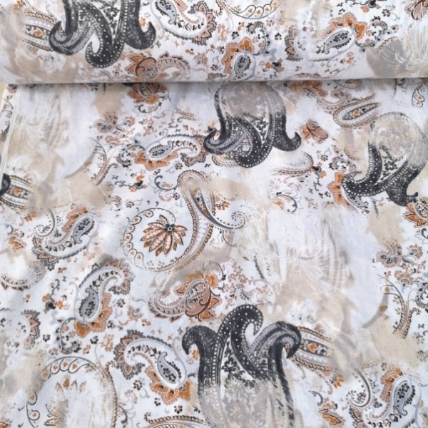 Füme Şal Desen Poplin Kumaş