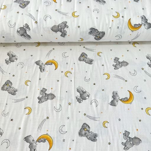 Gri Minik Tavşan Müslin Bezi