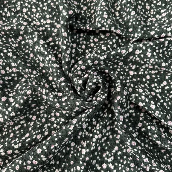 Yeşil Daisy Viskon Kumaş