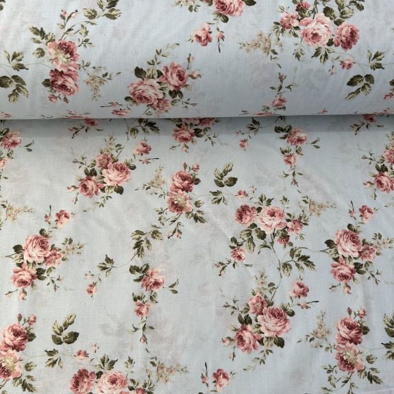 Pano Desen Poplin Kumaş Mavi