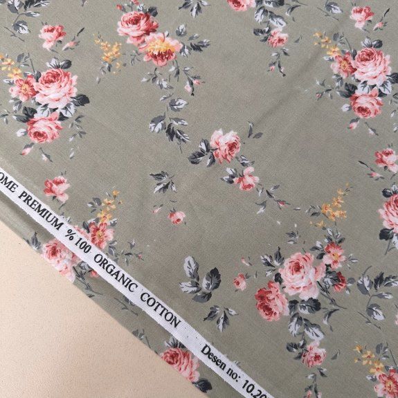 Pano Desen Poplin Kumaş Yeşil