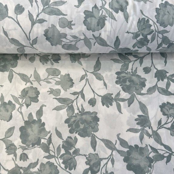 Renkli Yapraklar Poplin Kumaş Yeşil