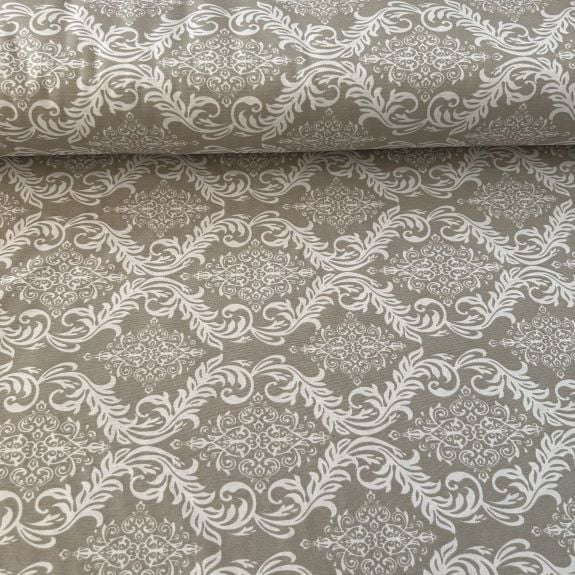 Bej Damask Desen Duck Bezi