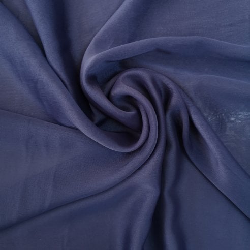 Denim Blue Janjanlı Şifon