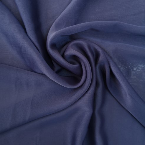 Denim Blue Janjanlı Şifon
