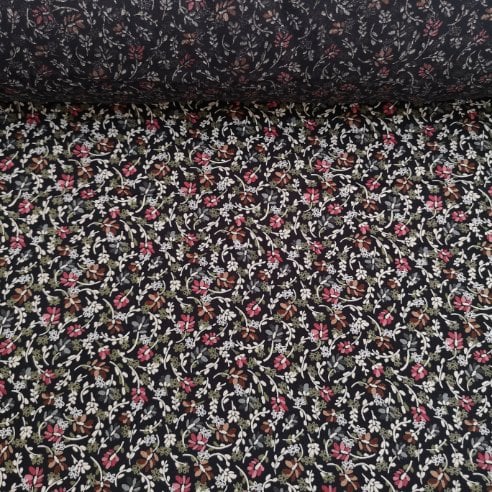 Çiçek Bahçesi Tek En Viskon Kumaş Kırmızı