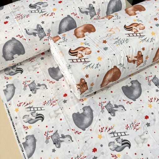 Neşeli Orman Poplin Kumaş