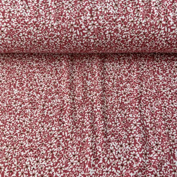 Dallar Ve Papatyalar Viskon Kumaş Pembe
