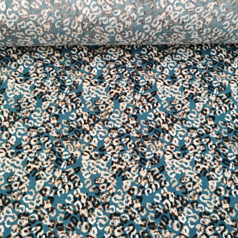 Geometrik Desenli Tek En Viskon Kumaş Yeşil