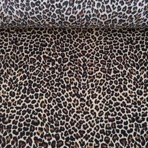 Leopar Desenli Tek En Viskon Kumaş