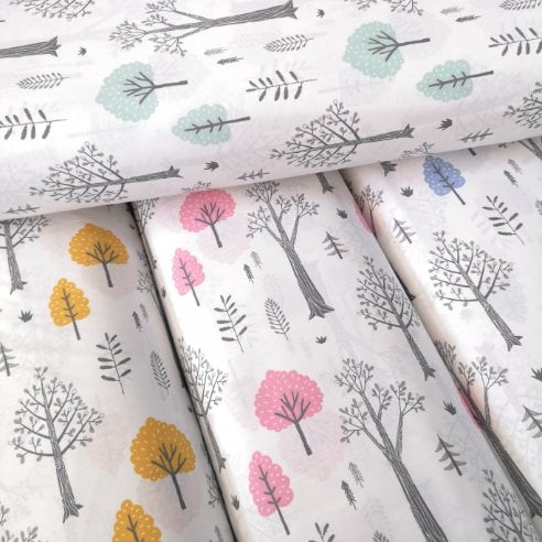 Minik Ağaçlar Poplin Kumaş