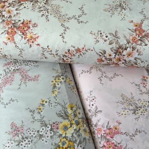 Buket Karanfiller Poplin Kumaş