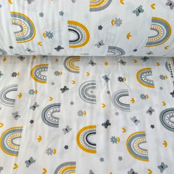 Gök Kuşağı Pazen Kumaş Mint