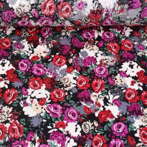 Güller Tek En Viskon Kumaş Kırmızı