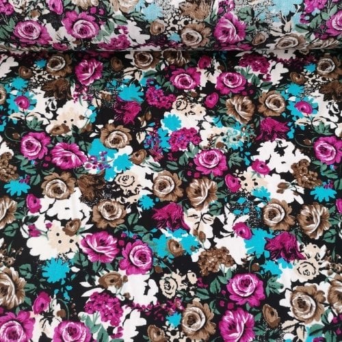 Güller Tek En Viskon Kumaş Pembe