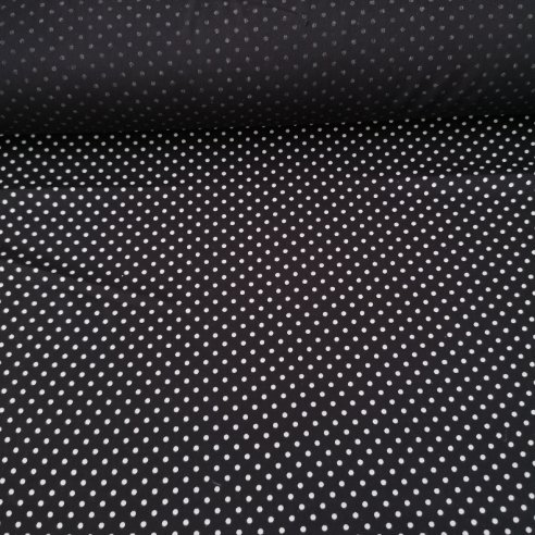 Puanlı Tek En Viskon Kumaş Siyah