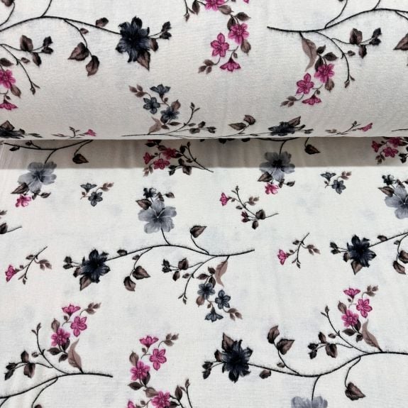 Sarmaşıklar Pazen Kumaş Gri