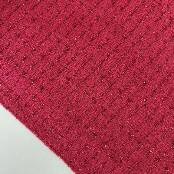 Elite Kırmızı Simli Şanel Kumaş