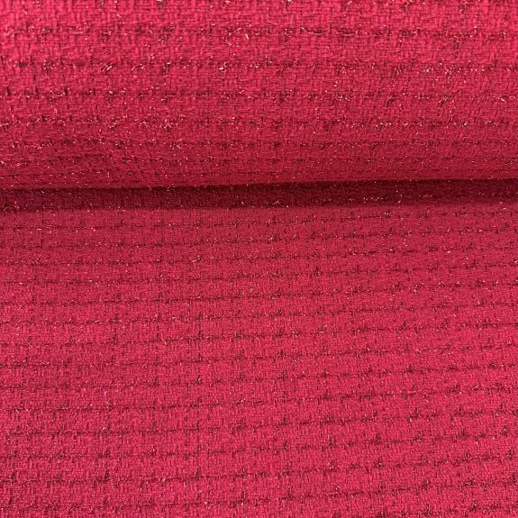 Elite Kırmızı Simli Şanel Kumaş