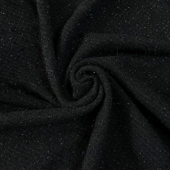 Elite Siyah Simli Şanel Kumaş