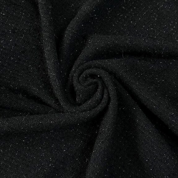 Elite Siyah Simli Şanel Kumaş