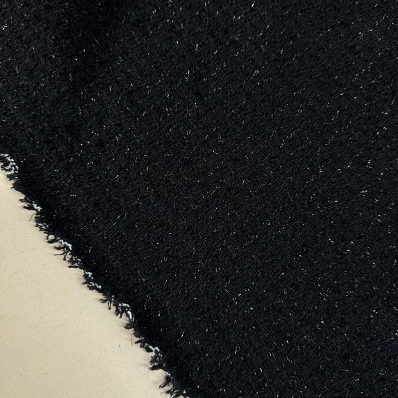 Elite Siyah Simli Şanel Kumaş