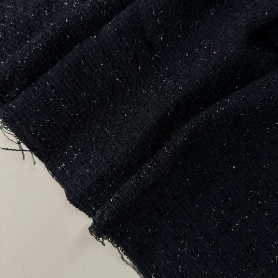 Elite Siyah Simli Şanel Kumaş