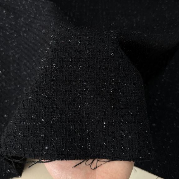 Elite Siyah Simli Şanel Kumaş