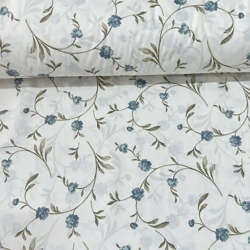 Buket Karanfiller Poplin Kumaş Mint
