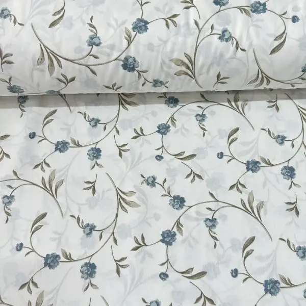 Buket Karanfiller Poplin Kumaş Mint