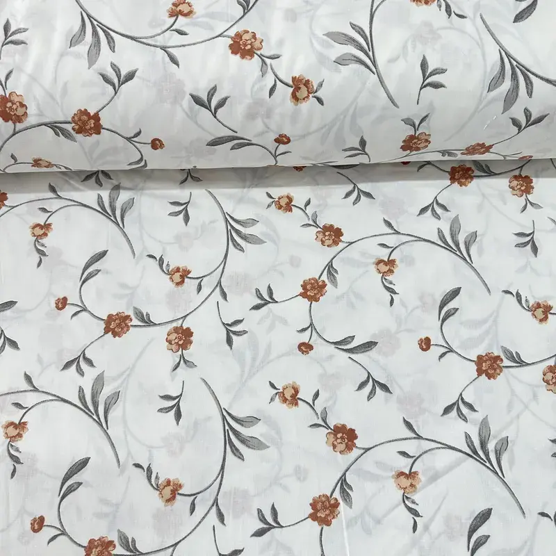 Buket Karanfiller Poplin Kumaş Tarçın