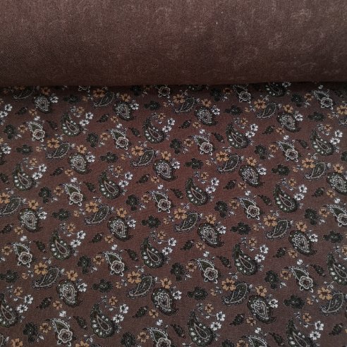 Küçük Şal Desenli Yün Angor Kahverengi