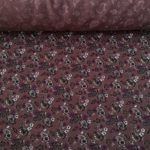 Küçük Şal Desenli Yün Angor Mor