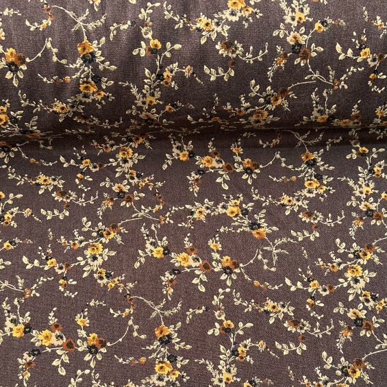 Minik Çiçekli Yün Angor Kahverengi