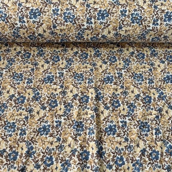 Mavi Çiçekler Süprem Penye